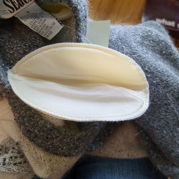 NWT Vintage 90s Segue Sweater Silk Angora Gray Beaded Size S - Picture 9 of 9